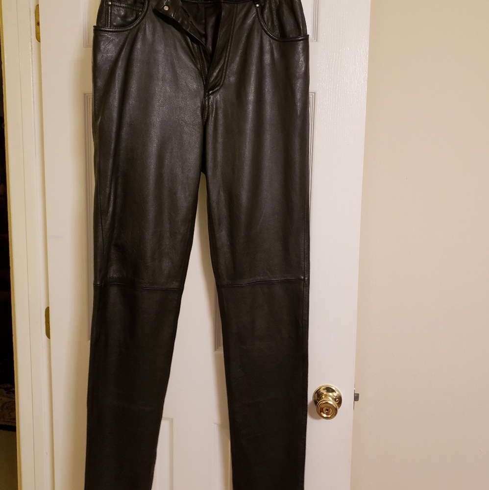 Black Soft Leather Pants